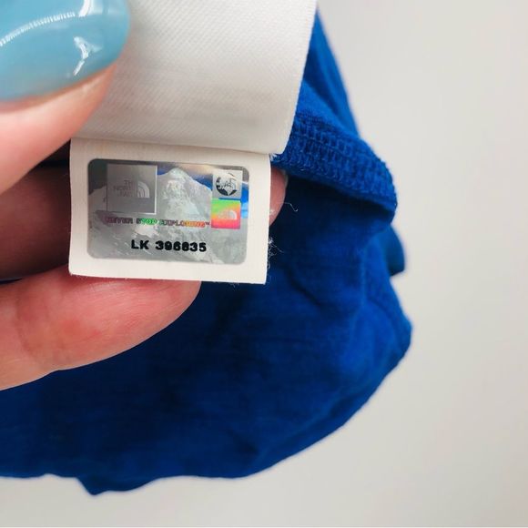 North Face Thin Cotton Cardigan Size Med Royal blue open front waterfall - Picture 4 of 9